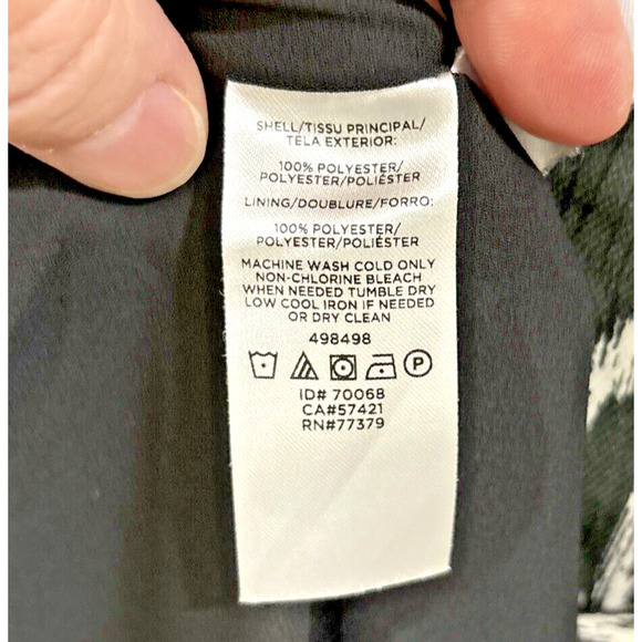 Ann Taylor Sleeveless Green Black Faux Wrap Dress Lined Size 6 Geometric Print - Picture 10 of 10